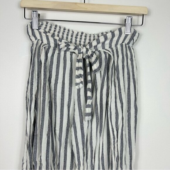 Becca By Rebecca Virtue Gateway Cover-up Swim Pant Wide Split Leg Gray Stripe M - Picture 9 of 10